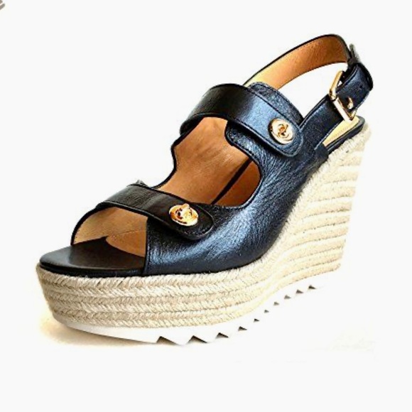 Coach Electra Espadrille Wedge Sandals in Black - Picture 16 of 16